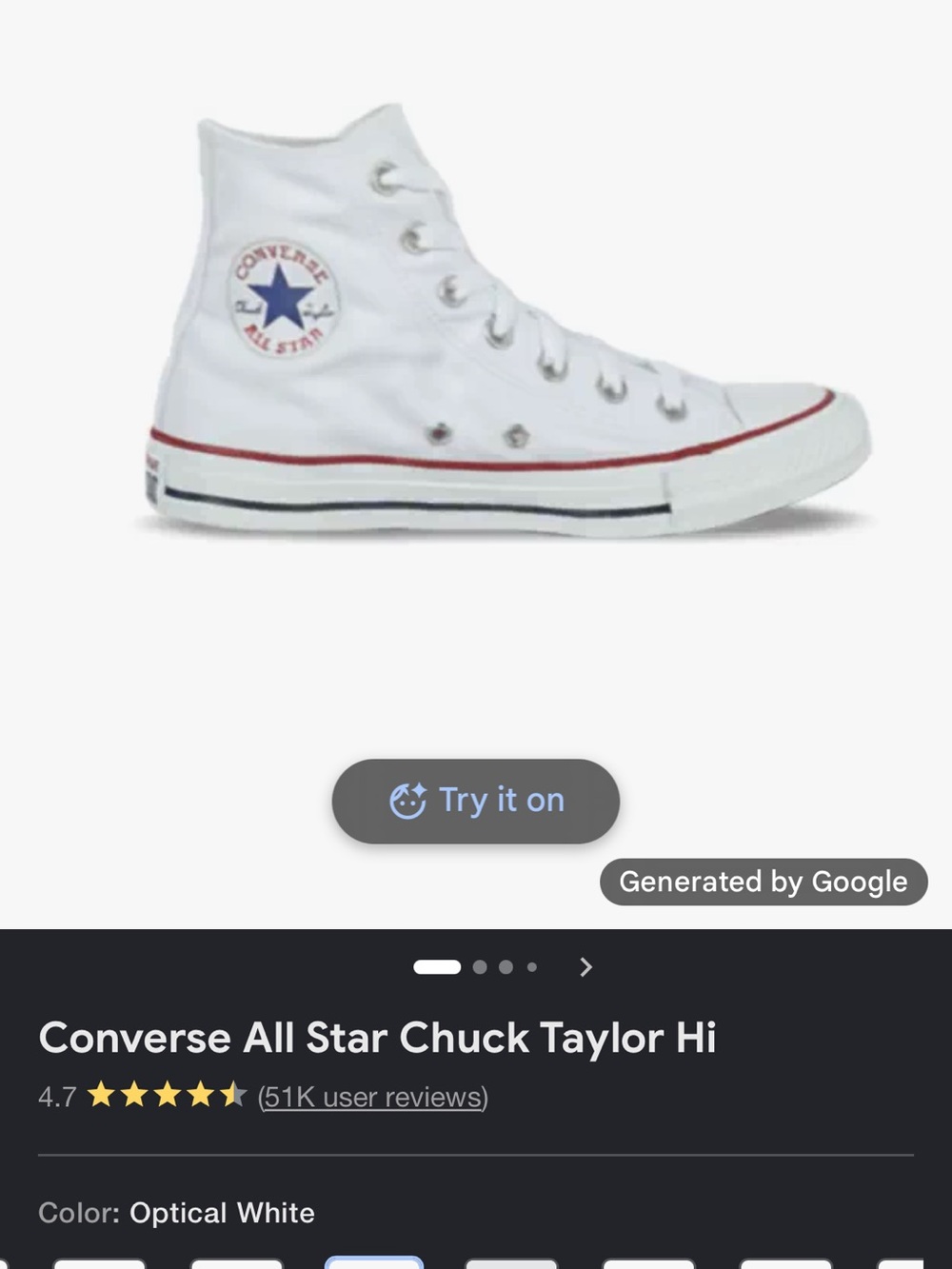 Converse White High-Top Women’s Sneakers with Blue Star Patch